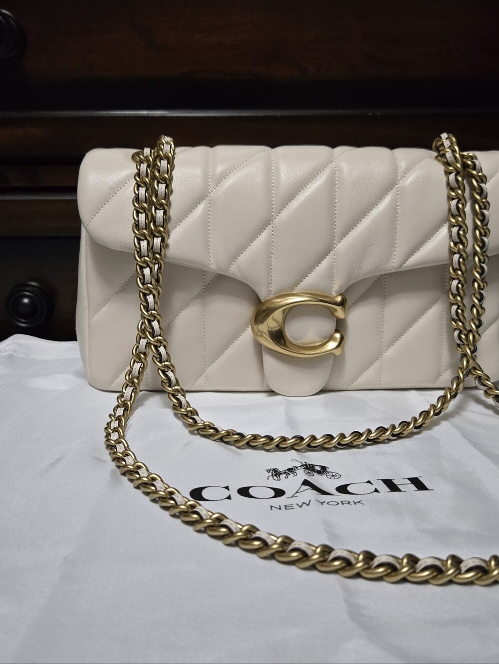 Coach Quilted Tabby 26 Bag in Chalk